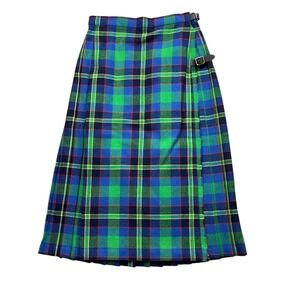 Glenisla LTD Plaid Skirt (size missing) Scotland 100% Wool Pleated